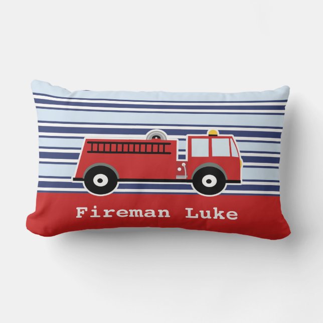 Boys Fire Engine Personnalisé Coussin (Recto)
