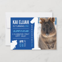 Boys First Birthday Blue Quokka Australien Foto
