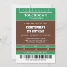 Boys Football First Year Down 1st Birthday Party