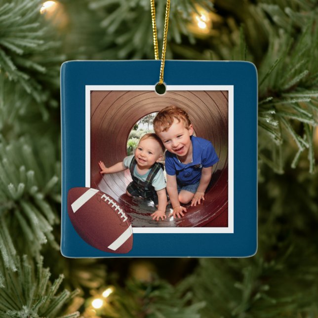 Boys Football Foto Weihnachtsfeier Keramik Ornamen Keramikornament (Baum)