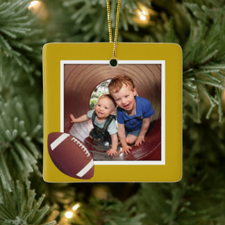 Boys Football Foto Weihnachtsfeier Keramik Ornamen Keramikornament