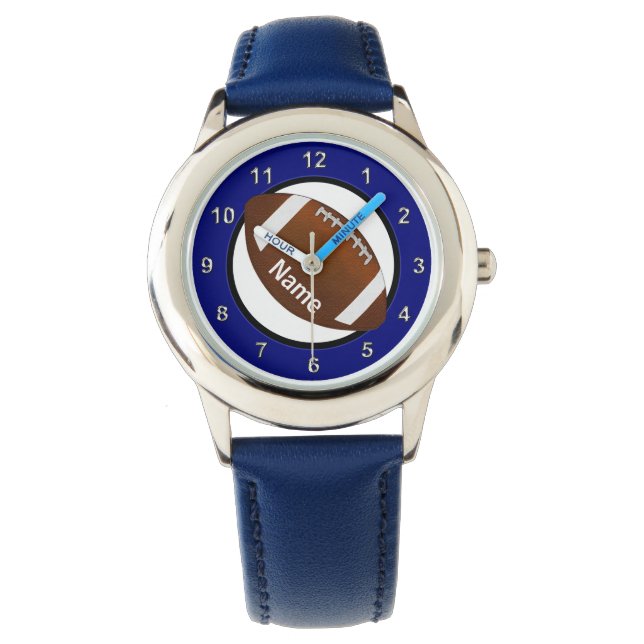 Boys Football Watch mit seinem Namen Armbanduhr (Vorderseite)