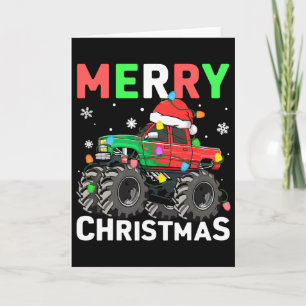 Boys Frohe Weihnachten Monster Truck Santa Hut Kle Karte