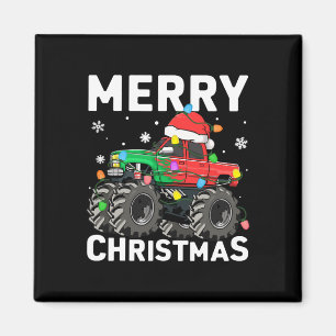 Boys Frohe Weihnachten Monster Truck Santa Hut Kle Magnet