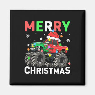 Boys Frohe Weihnachten Monster Truck Santa Hut Kle Magnet