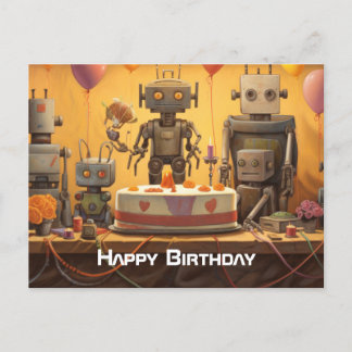 Boy's Fun Birthday Party Postcard #13 Postkarte