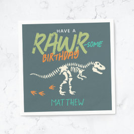 Boys Fun Dinosaur Dig Fossil Kindergeburtstag Serviette