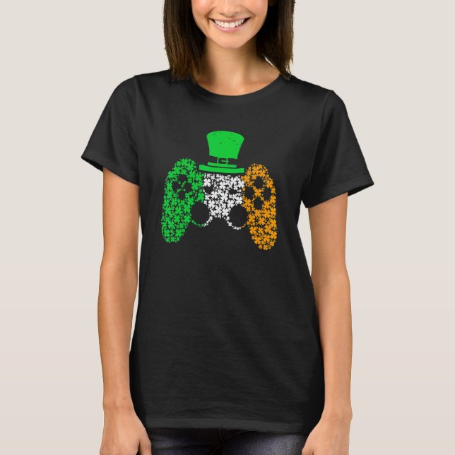 Boys Gamer  Game Lucky Shamrock St Patricks Day Ir T-Shirt (Vorderseite)