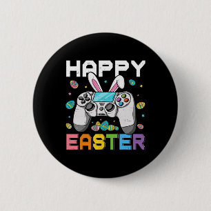 Boys Gamer Happy Ostertag Videospiele Bunny Gami Button