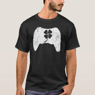 Boys Gamer Lucky Game Kleeblatt St Patricks Day Ir T-Shirt