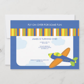 Boys Geburtstag Einladung Niedlich Blue Airplane