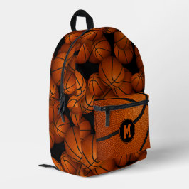 Boys girls monogrammed basketballs pattern bedruckter rucksack
