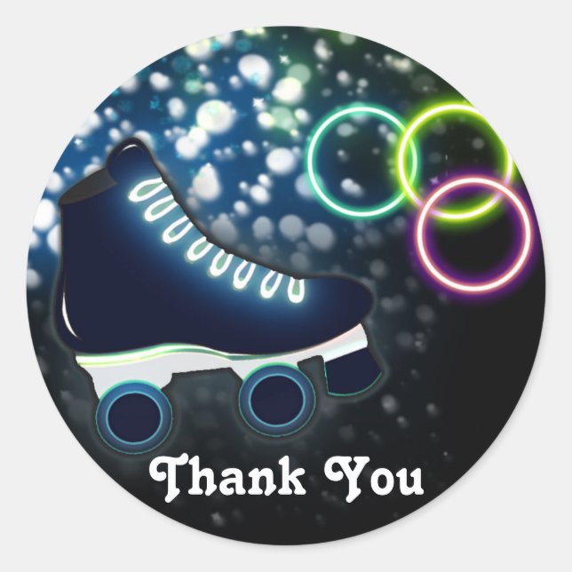 Boys Glow Roller Skate Geburtstagsparty Sticker (Vorderseite)