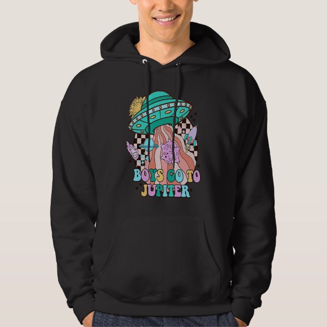 Boys Go To Jupiter Funny Alien Anti Valentines Sar Hoodie (Vorderseite)