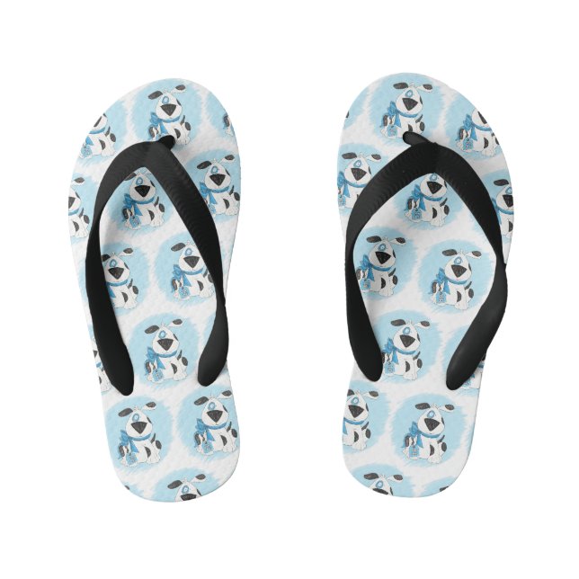 Boys Good Boy Gepunktet Hund Crayon Illustration Kinderbadesandalen (Fußbett)