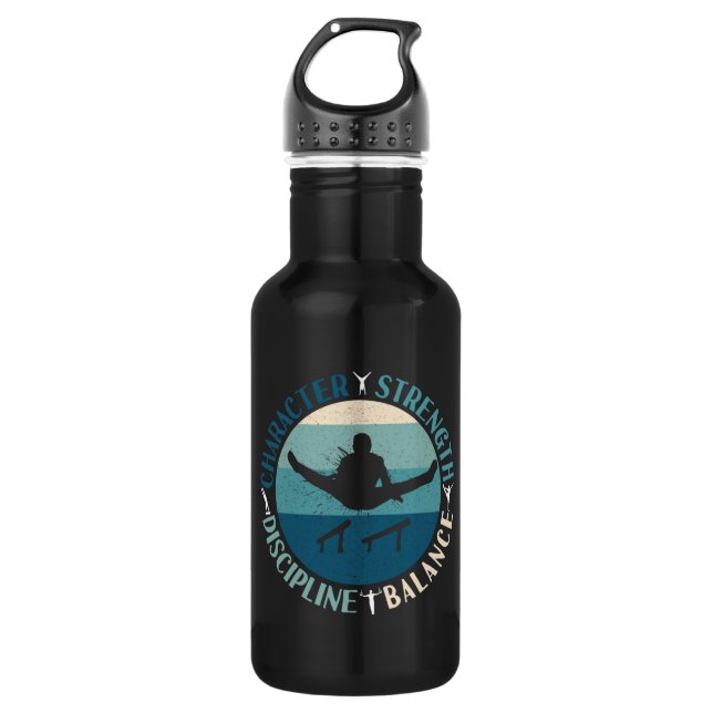 Boys Gymnastics Character Strength Discipline Edelstahlflasche (Vorderseite)