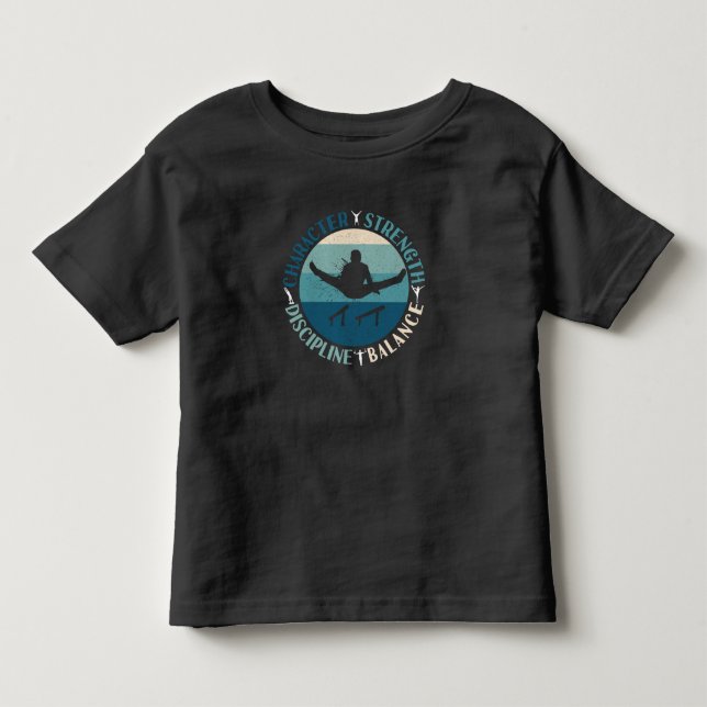 Boys Gymnastics Character Strength Discipline Kleinkind T-shirt (Vorderseite)