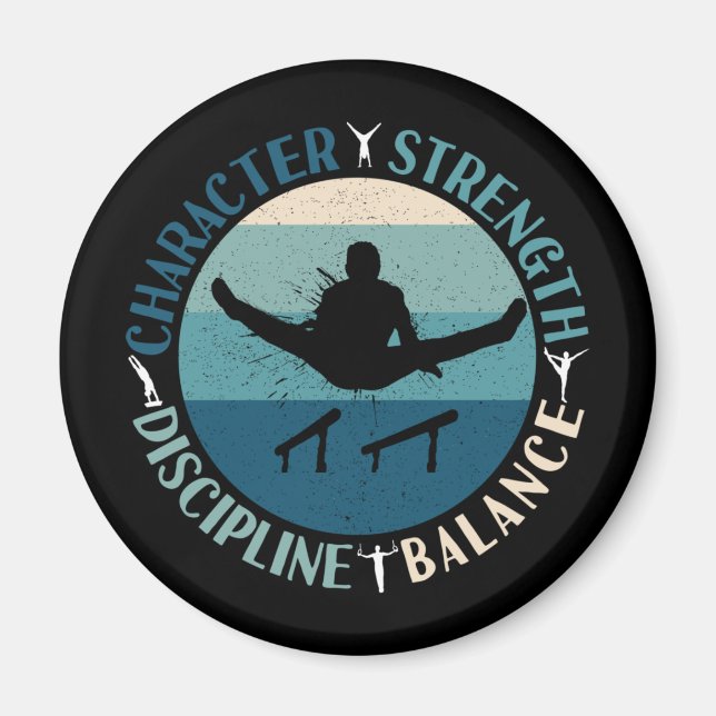 Boys Gymnastics Character Strength Discipline Magnet (Vorne)
