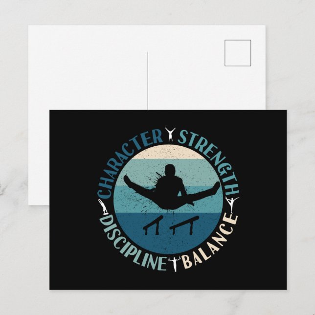 Boys Gymnastics Character Strength Discipline Postkarte (Vorne/Hinten)