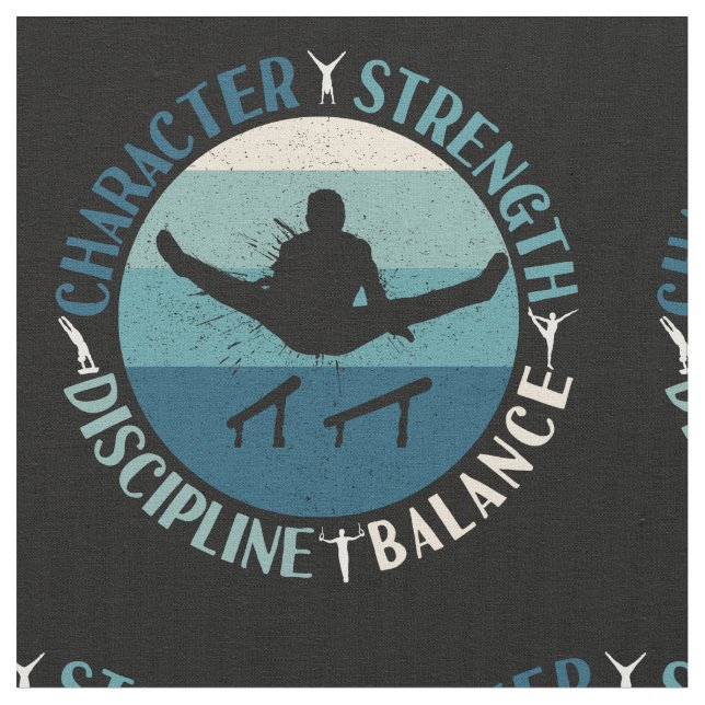 Boys Gymnastics Character Strength Discipline Stoff (Nahaufnahme)