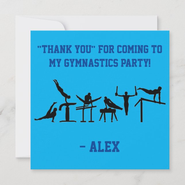 BOYS GYMNASTICS "DANK YOU" CARD DANKESKARTE (Vorderseite)