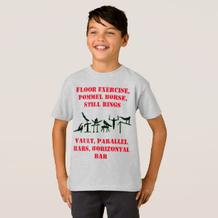 Boys Gymnastics Events T - Shirt mit seinem Namen 