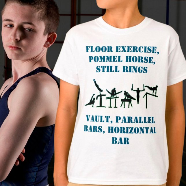 Boys Gymnastics Events T - Shirt mit seinem Namen  (Von Creator hochgeladen)