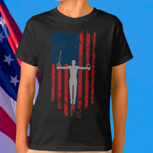 Boys Gymnastics Rings erschüttert amerikanische Fl T-Shirt