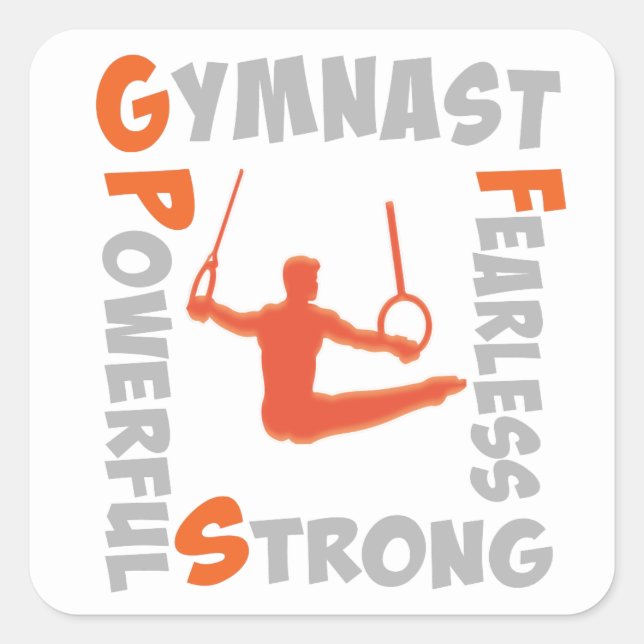 Boys Gymnastik Aufkleber auf weiß (Vorderseite)