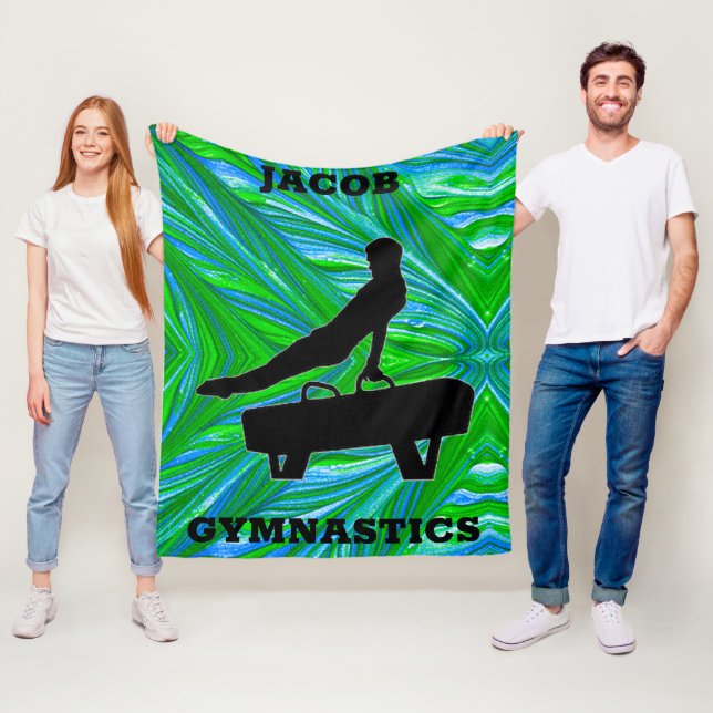 Boys Gymnastik Green Blue Pommel Horse Fleecedecke (Beispiel)