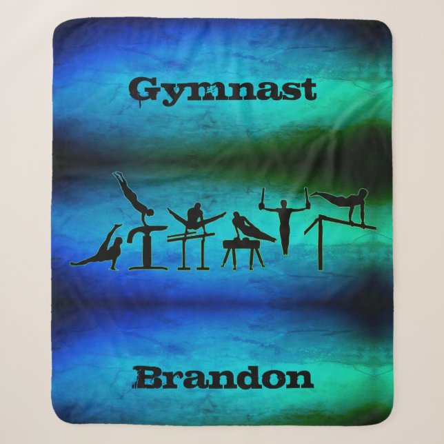 Boys Gymnastik Gymnastik Personalisiert Sherpadecke (Vorderseite)