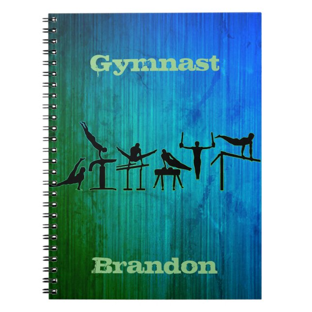 Boys Gymnastik Personalisiert Earthy School Notizblock (Vorderseite)
