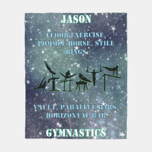 Boys Gymnastik Personalisiert Galaxy Fleece Blanke