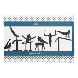 Boys Gymnastik Pillowcase mit Namen Kissenbezug