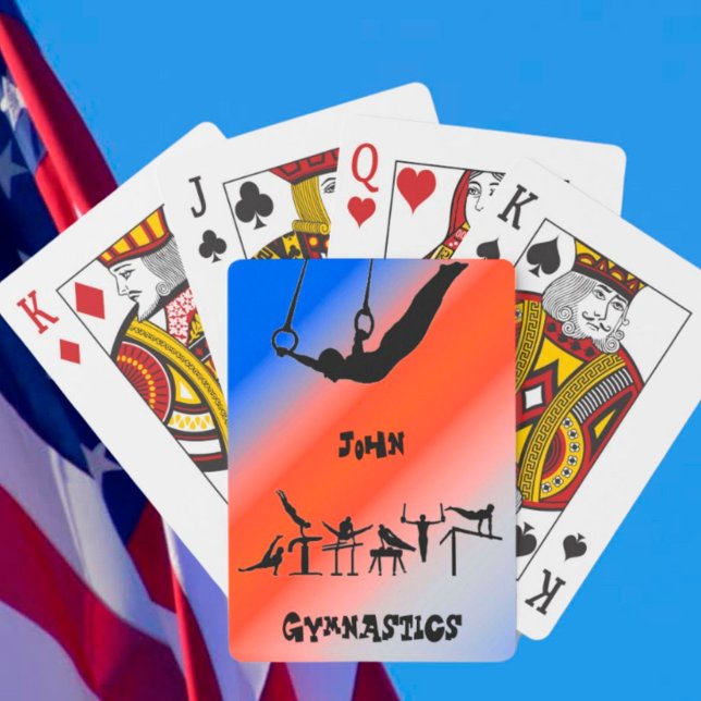 Boys Gymnastik Rings Patriotic Red White Blue Spielkarten (Von Creator hochgeladen)