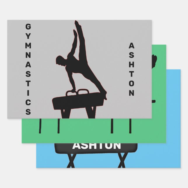 Boys Gymnastik Wrapping Paper Sheet Set Geschenkpapier Set (Set)