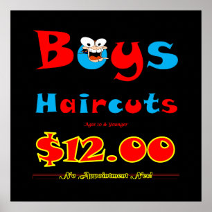 Boys Haircut Vente Poster Matte