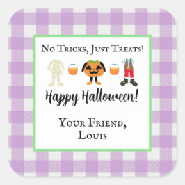 Boys Halloween-Geschenkanhänger Quadratischer Aufkleber
