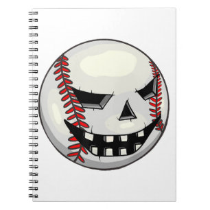 Boys Halloween Kürbislaterne Baseball Player Notizblock