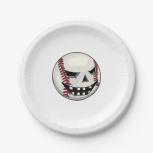 Boys Halloween Kürbislaterne Baseball Player Pappteller