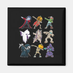 Boys Halloween Pumpkin Skeleton Kids Pumpkin Dab Magnet