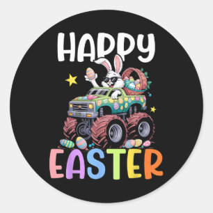 Boys Happy Ostermonster Truck Ostereier Bunny Runder Aufkleber