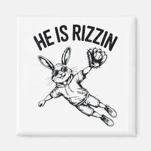 Boys He Is Risen Bunny Gesicht Sungles Baseball Os Magnet