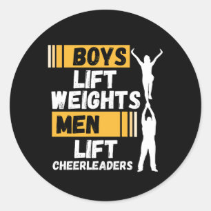 Boys heben Gewicht Männer heben Cheerleader Cheerl Runder Aufkleber
