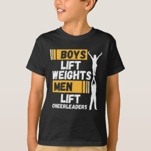 Boys heben Gewicht Männer heben Cheerleader Cheerl T-Shirt