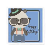 Boys Hipster Mister Panda Bear Geburtstag