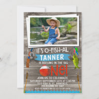 Boy's His O-fish-al 1er anniversaire Invitation