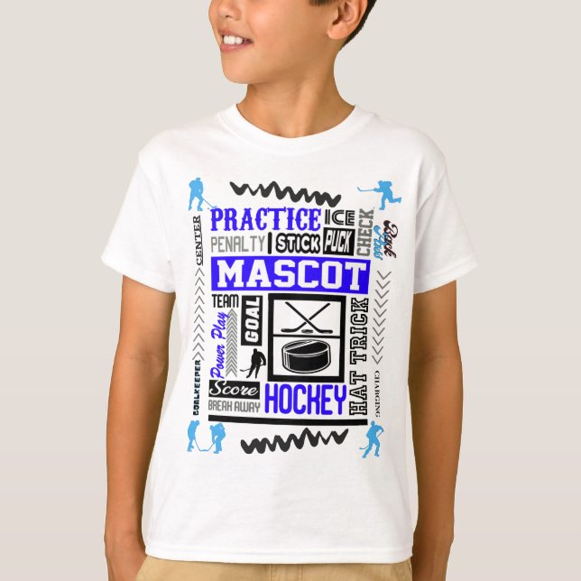 Boys Hockey Terminologie in Blue T-Shirt (Vorderseite)