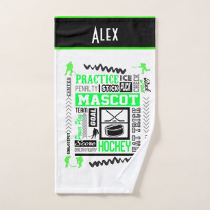 Boys Hockey Terminologie Personnalisée Neon Green
