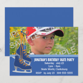 Boy's Ice Skaten Party Einladung
